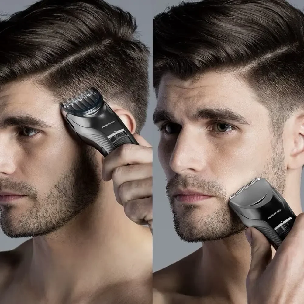Panasonic ER-GC63-H Hair Clippers Corded/Cordless 2 Attachments - Silver